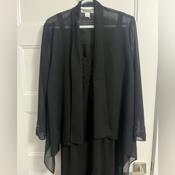 Coldwater creek elegant black dress with matching jacket. Subtle black beading. - Picture 1 of 5